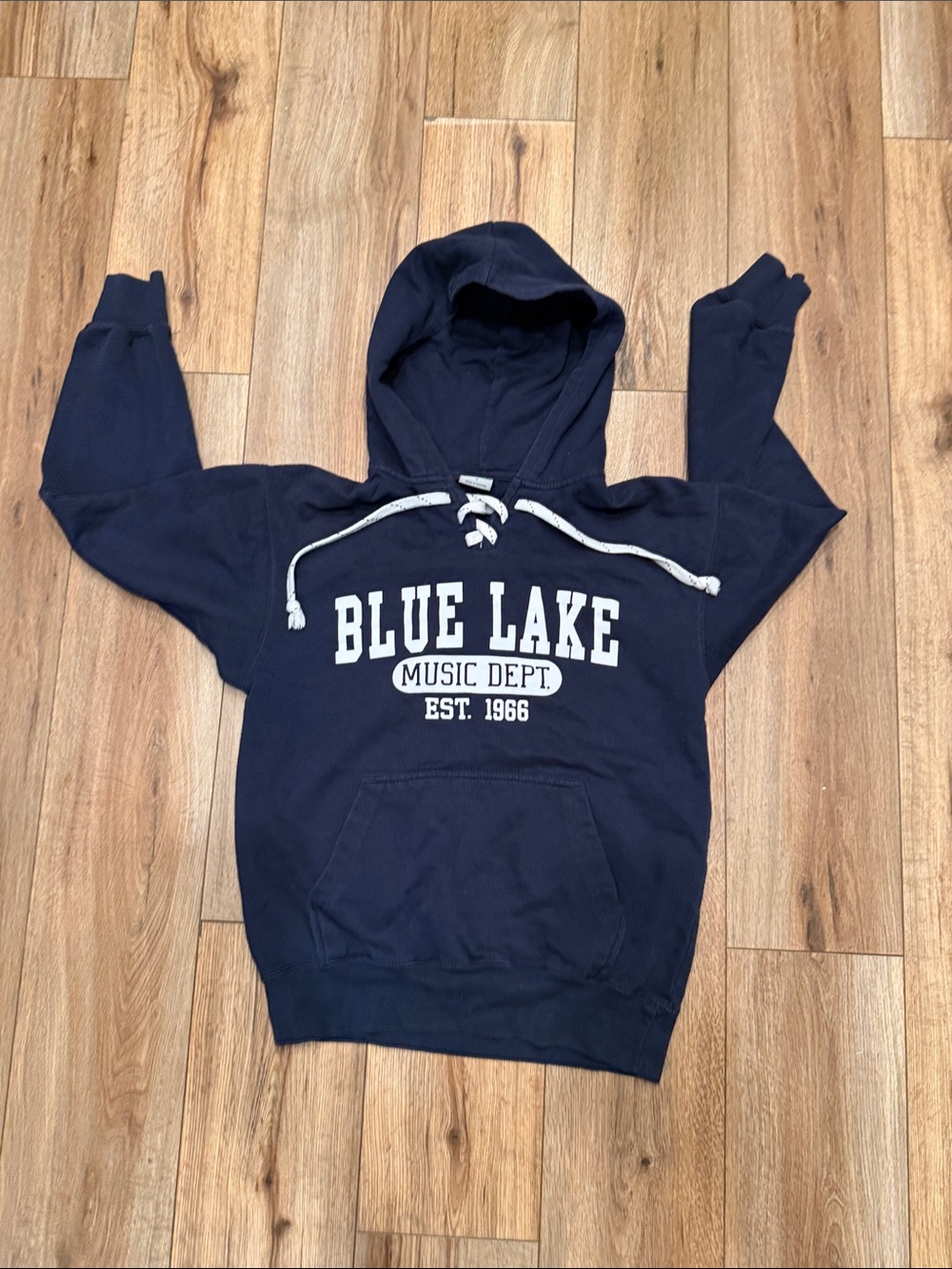 Blue Lake Fine Arts Camp Navy Hockey Hoodie Sweatshirt Unisex Michigan